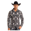 BMN2S05471 Rock & Roll Men's Long Sleeve Western Snap Shirt - Black Southwest Print