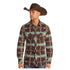 BMN2S05477 Rock & Roll Men's Long Sleeve Western Snap Shirt - Peacock Southwest Print