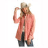 BWOSS02693 Rock & Roll Women's Corduroy Long Sleeve Snap Shirt - Coral