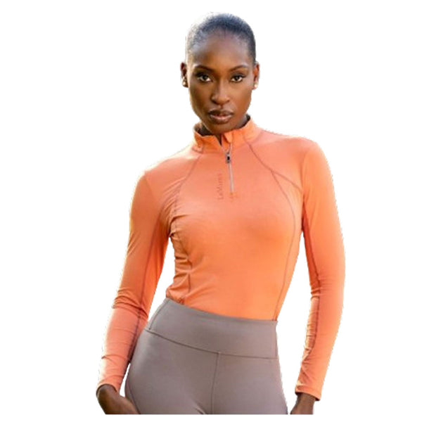 IT04002034 My LeMieux Ladies Base Layer Quarter Zip Long Sleeve Shirt - Apricot