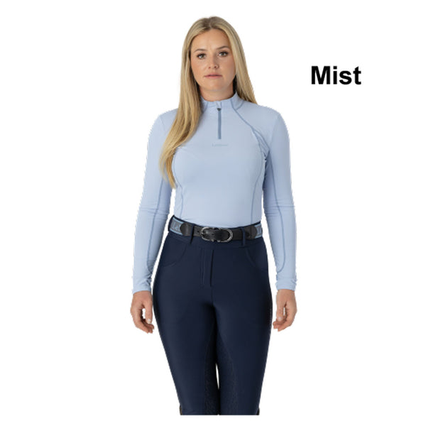 IT02928 My LeMieux Ladies Base Layer Quarter Zip Long Sleeve Shirt - Mist