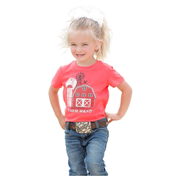 CTK6851032 Cruel Girl Ranch Hand Toddler Short Sleeve Tee - Coral