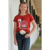 CTK8910001 Cruel Girl Girls' Ranch Hand Short Sleeve Tee - Red