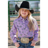 CTW3370026 Cruel Girl Girls' Long Sleeve Western Snap Shirt - Purple