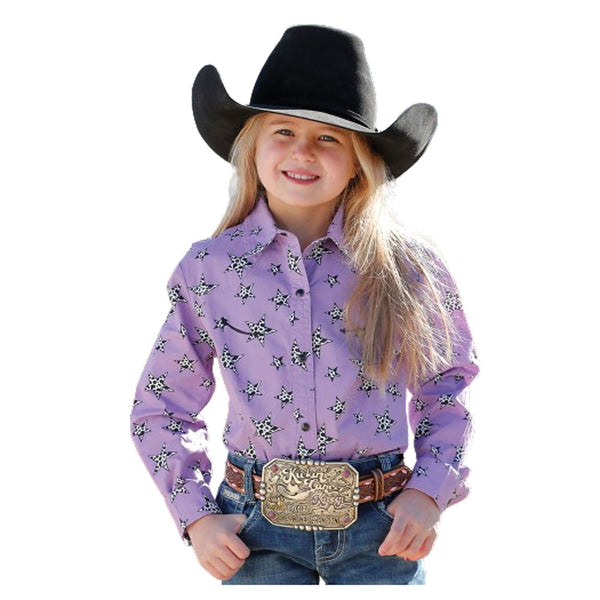 CTW3370026 Cruel Girl Girls' Long Sleeve Western Snap Shirt - Purple