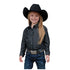 CTW3390001 Cruel Girl Girls' Long Sleeve Western Snap Shirt - Black Metallic Stripe