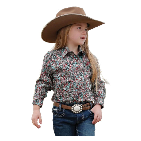 CTW8040005 Cruel Girl Long Sleeve Western Snap Shirt - Red Multicolor