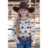 CTW8040007 Cruel Girl Girls' Long Sleeve Western Snap Shirt - Cream Print