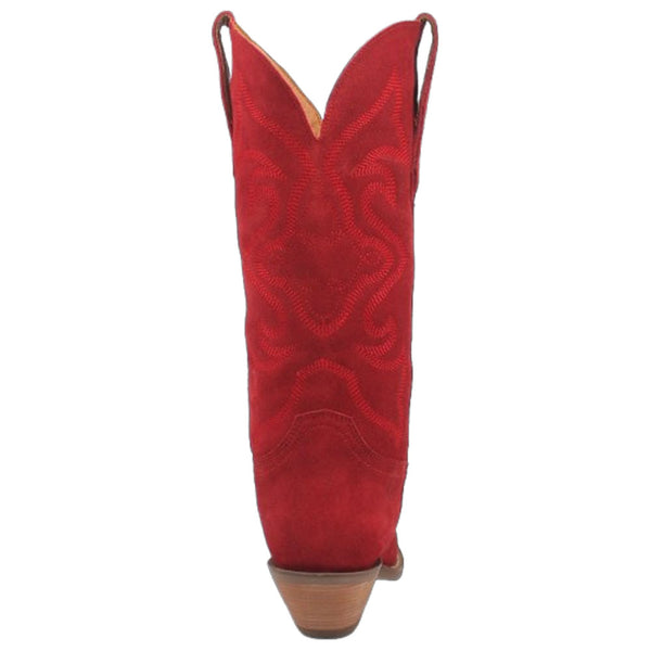 DI920 Dingo Women's Out West Snip Toe Leather Western Boot - Suede Red