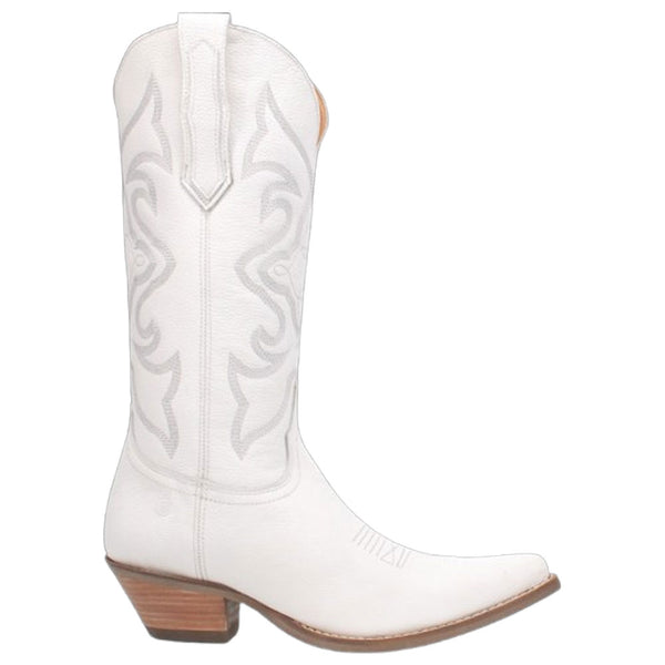 DI920 Dingo Women's Out West Snip Toe Leather Western Boot - Smooth White