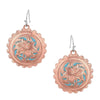 ER5836RG Montana Silversmiths Scalloped Edge Concho Rose Gold Earrings