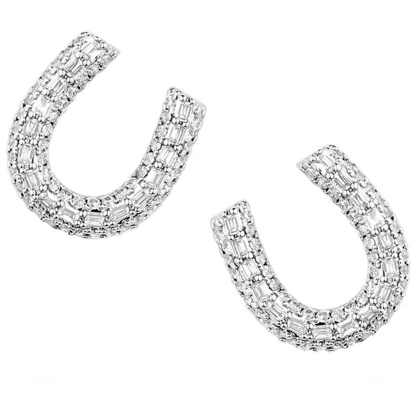 ER5967 Montana Silversmiths Frosted Luck Horseshoe Earrings