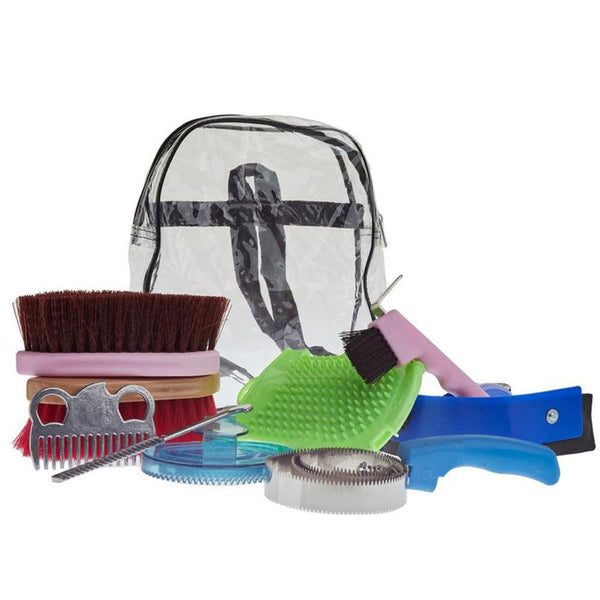 G1PR-G1-A0 Reinsman Eco Grooming Kit- 9 Piece Horse Brush Set with Bag