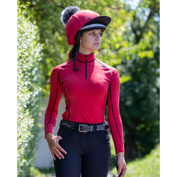 IT00144 LeMieux Pom Hat Silk Helmet Cover - Chilli