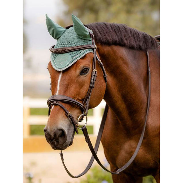 IT00769 LeMieux Classic Fly Hood Veil Bonnet Lycra Ears - Sage