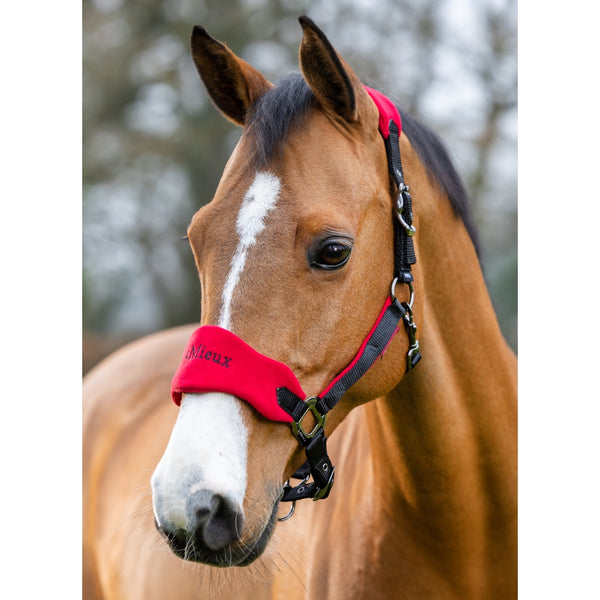 IT00830 LeMieux Vogue Fleece Cushion Headcollar Halter & Lead Rope Set - Chilli