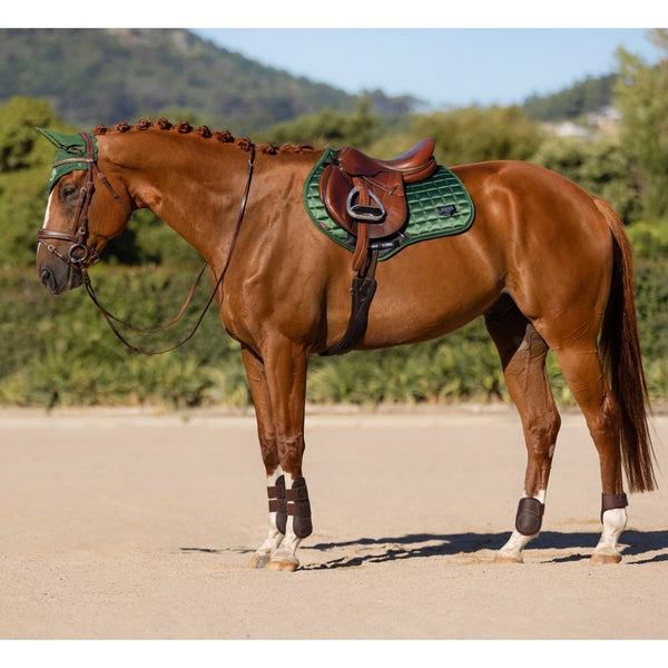 IT01199 LeMieux Loire Classic Satin Close Contact Square English Saddle Pad - Hunter Green