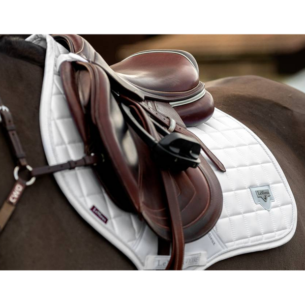 IT01209 LeMieux Loire Classic Satin Close Contact Square English Saddle Pad - White