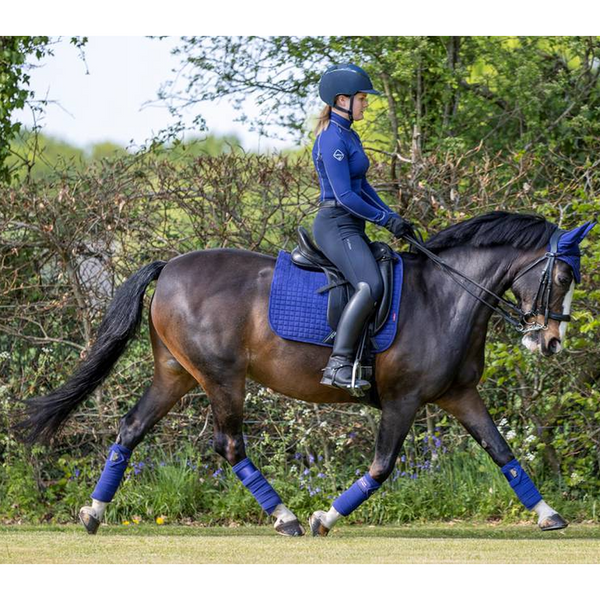 IT01288 LeMieux Suede Square Dressage Pad - Ink Blue