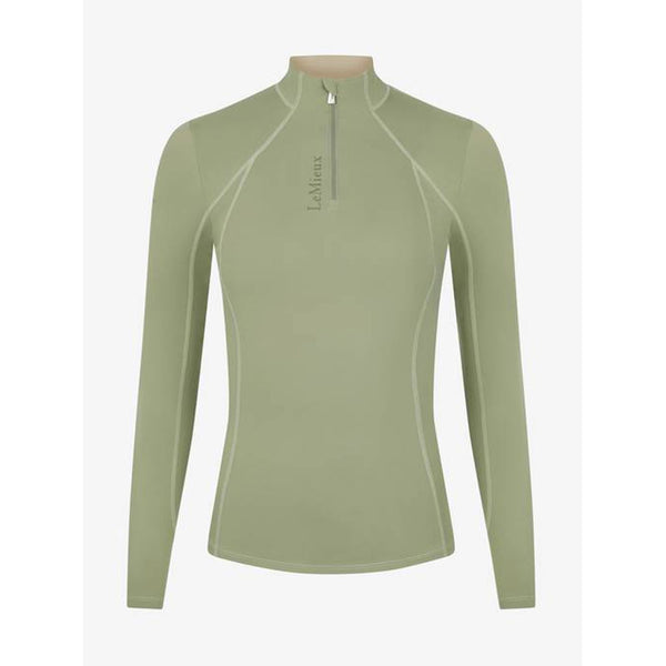 IT04001 My LeMieux Ladies Base Layer Quarter Zip Long Sleeve Shirt - Fern