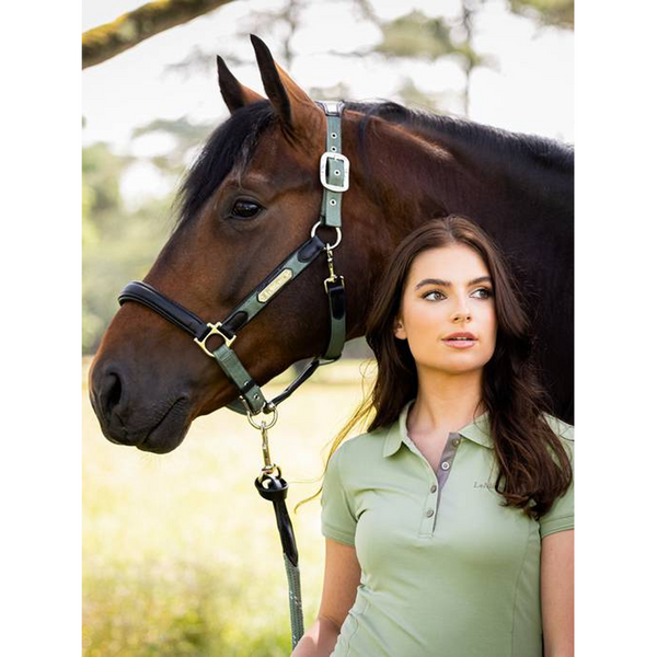 IT04496 LeMieux Capella Leather Horse Halter - Thyme