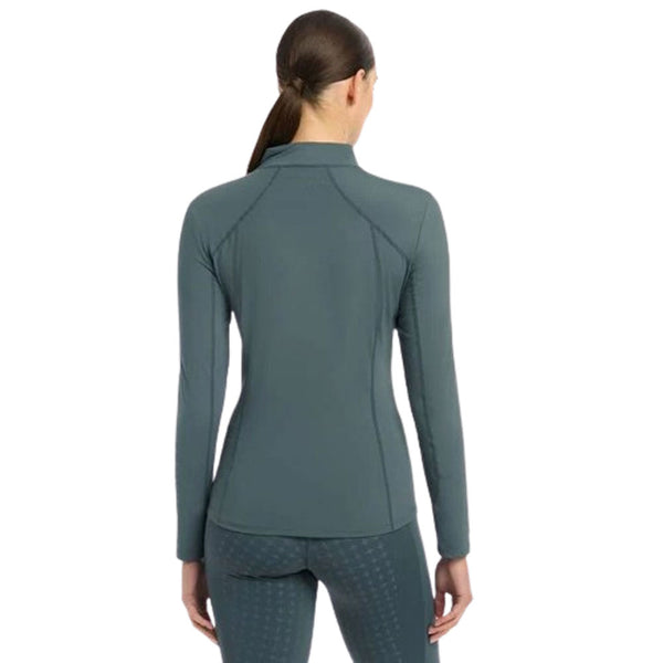 IT05070 My LeMieux Ladies Base Layer Quarter Zip Long Sleeve Shirt - Petrol