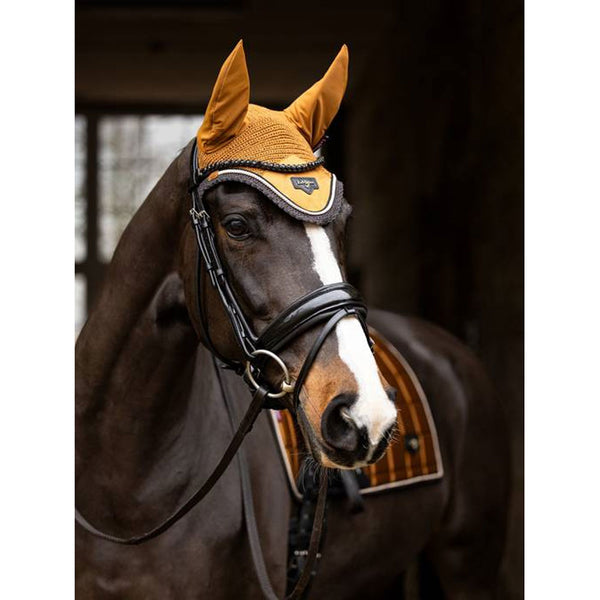 IT05269 LeMieux Loire Satin Fly Veil Hood Lycra Bonnet - Ginger