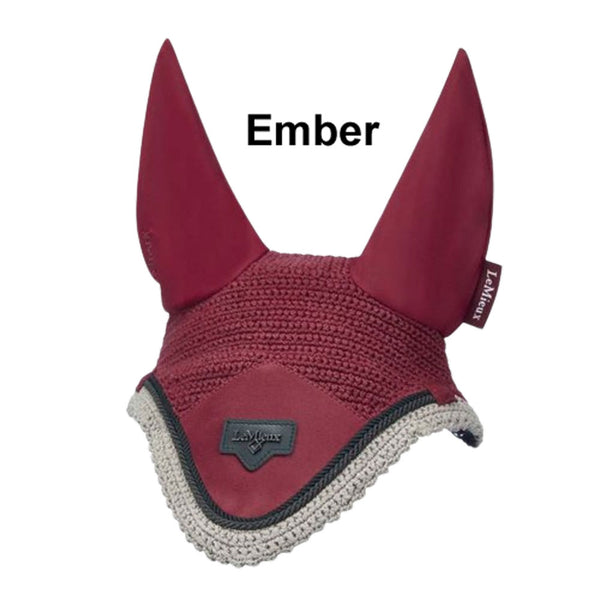 IT05271 LeMieux Loire Satin Fly Veil Hood Lycra Bonnet - Ember