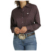 MSW9163028 Cinch Women's Long Sleeve ArenaFlex Button Shirt - Purple Print