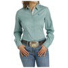 MSW9165051 Cinch Women's Long Sleeve Western Button Shirt - Light Blue Print