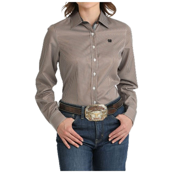 MSW9165058 Cinch Women's Long Sleeve Western Shirt - Navy Stripe