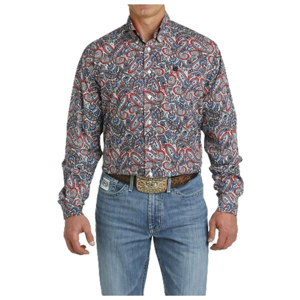 MTW1105766 Cinch Men's Long Sleeve Buttondown Shirt - Multicolor Paisley