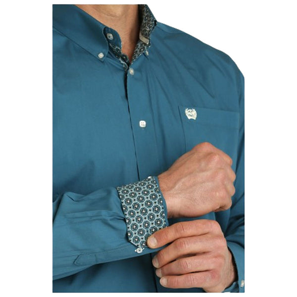 MTW1105777 Cinch Men's Long Sleeve Solid Button Shirt - Teal