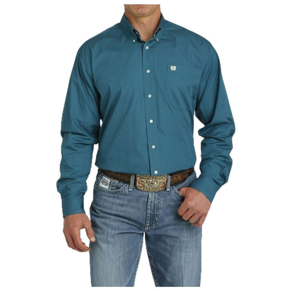 MTW1105777 Cinch Men's Long Sleeve Solid Button Shirt - Teal