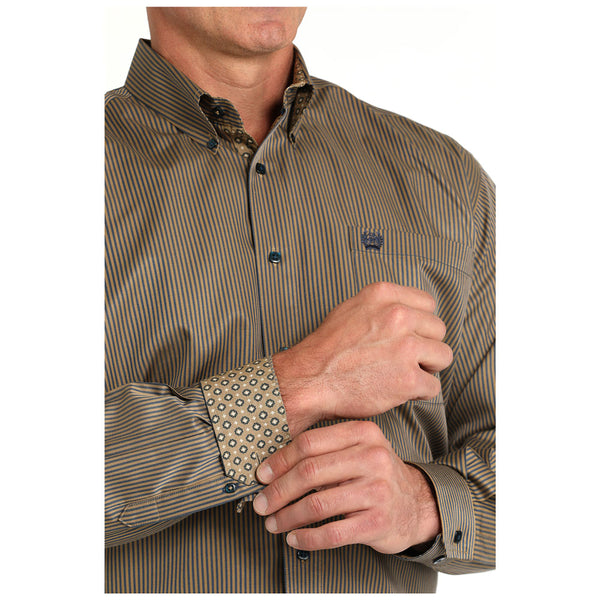 MTW1105809 Cinch Men's Long Sleeve Western Shirt - Brown Stripe