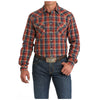 MTW1303079 Cinch Men's Modern Fit Long Sleeve Snap Shirt - Red Plaid