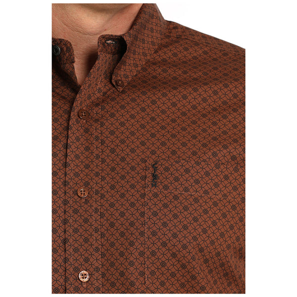 MTW1347116 Cinch Men's Long Sleeve Modern Fit Western Shirt - Brown Print