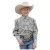 MTW7020098 Cinch Boys' Long Sleeve Western Snap Shirt - Green Paisley