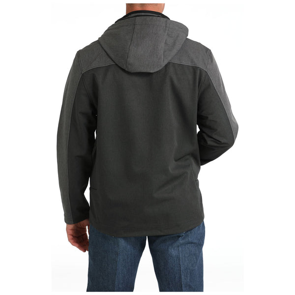 MWJ1593002 Cinch Men's Bonded Softshell Hooded Jacket - Black