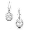 QER5973 Montana Silversmiths AQHA Lucky Trot Crystal Earrings