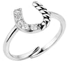 RG5969 Montana Silversmiths High Tides Roping Luck Crystal Horseshoe Ring