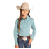 RGN2S04581 Panhandle Girls' Long Sleeve Western Snap Shirt - Turquoise