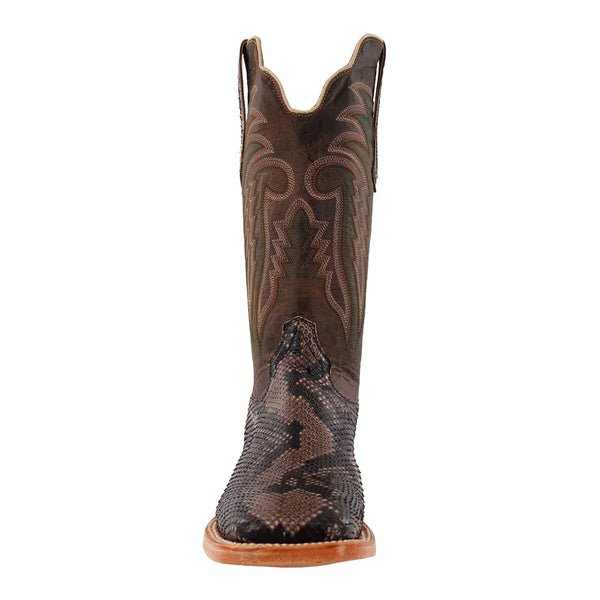 RW7913-2 R. Watson Men's Rustic Python Belly Wide Square Toe Cowboy Boot