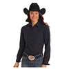 RWB2S05114 Rock & Roll Women's Long Sleeve Western Button Shirt - Black with Lurex