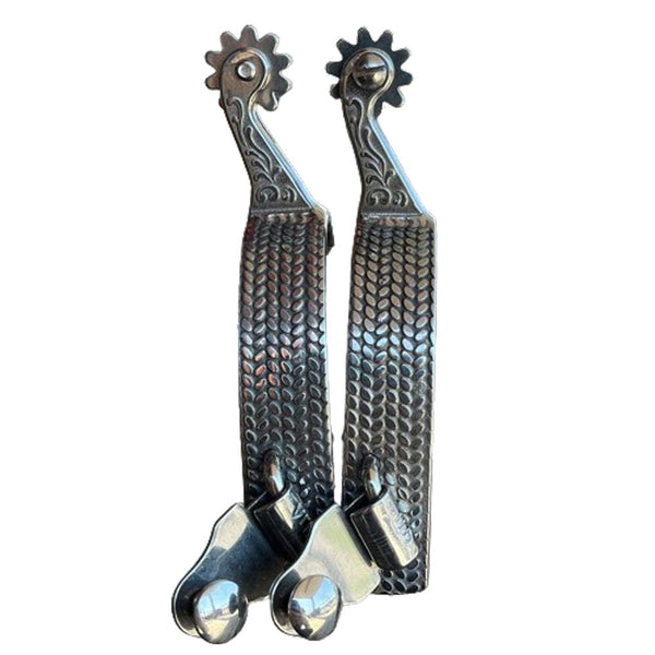 894 Beagley Braiding Co. Stainless Rasp Western Spurs