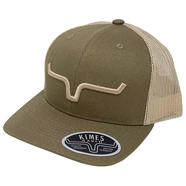 Kimes Ranch Weekly Trucker Cap - Moss / Tan