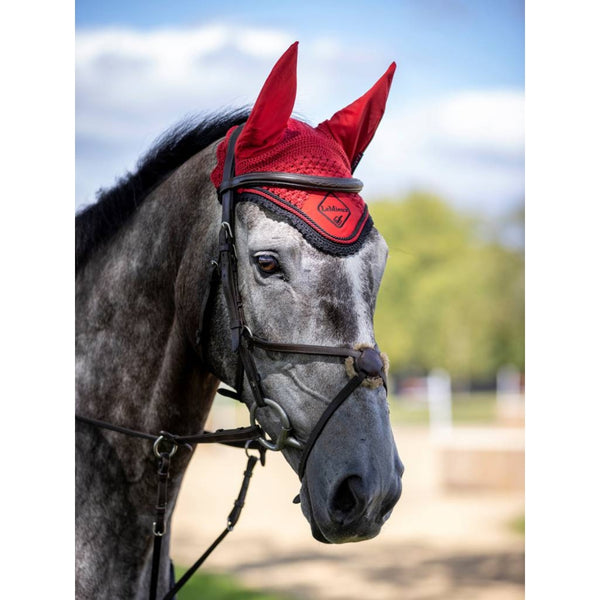 IT00757 LeMieux Classic Fly Hood Veil Bonnet Lycra Ears - Chilli