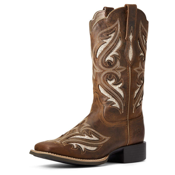 10034056 Ariat Women's Round Up Bliss Western Boot Sassy Brown Glitter