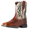 10040260 Ariat Children's Koel Venttek Square Toe Western Boot - Spiced Cider / Metallic Leopard