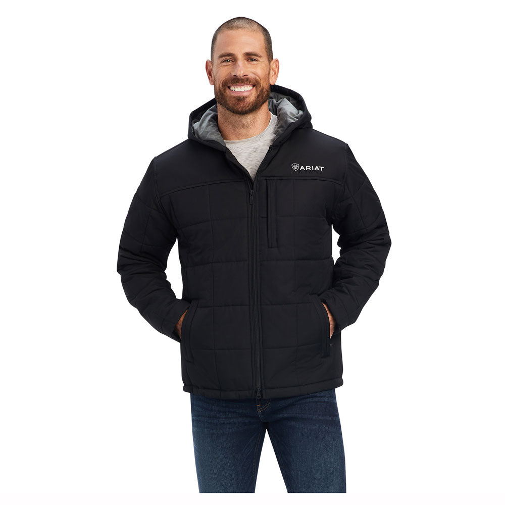 10041649 Ariat Men's Crius Hooded Insulated Jacket - Black